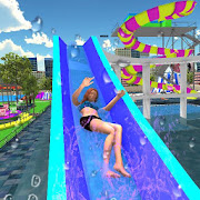 nadando piscina verano divertido: toboganes de agu Mod