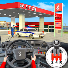 Gas Station Police Car Parking Mod Apk