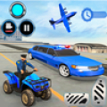 US Police limousine Car Quad Bike Transporter Game icon