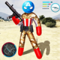 Army Capitaine american Stickman Rope Hero OffRoad Mod