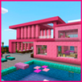 Pink house with furniture. Cra Mod