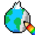 Pixel Art : World travel icon