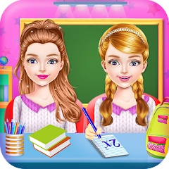 Twins Sisters Girls School Day Mod