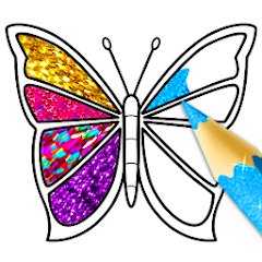 Glitter Butterfly Coloring - L Mod