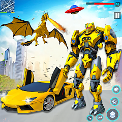 Flying Car Robot Hero Games Mod