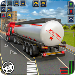 US Truck Driving Transport 3D icon