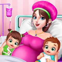 Pregnant Mom And Twin Baby Care Nursery Game Mod Apk [Remove ads][Mod speed]