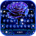 Glitter Blue Rose Keyboard Bac Mod