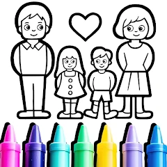 Family Love Coloring Book Mod Apk [Free purchase][Mod speed]