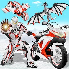 Snow Bike Transform Robot Game Mod Apk