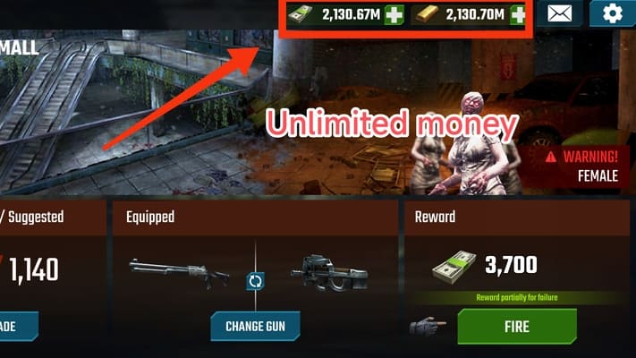 Zombie Fire 3D: Offline Game مهكر