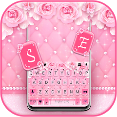 Pearl Pink Rose Keyboard Backg Mod