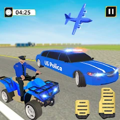 US Police Limo Car ATV Quad Icon