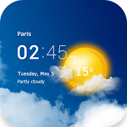 Transparent clock and weather Icon