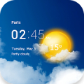 Transparent clock and weather icon