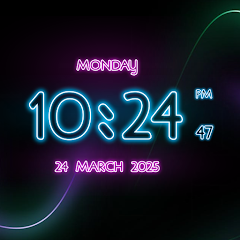 Neon Digital Clock Wallpaper Mod