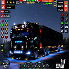US Truck Driving Transport 3D Icon