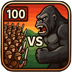 100 Men vs 1 Gorilla