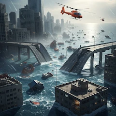 Tsunami Helicopter Rescue 3D Mod Apk [Remove ads][Mod speed]
