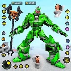 Rhino Robot - Robot Car Games Mod Apk [God Mode][Weak enemy]