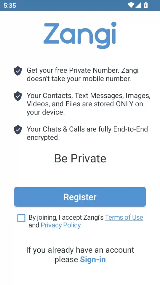 Zangi Private Messenger