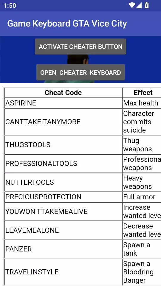 Game Keyboard for GTA VC
