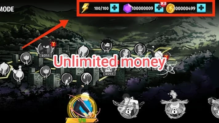 Stickman Cursed: Phantom Fight мод