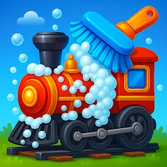 Train wash & cleaning game