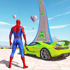 Superhero Car Stunt Mega Ramps Мод Apk 8 [разблокирована]