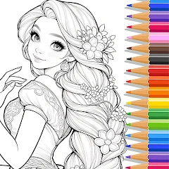 Princess Coloring:Drawing Game Mod Apk [Remove ads][Mod speed]