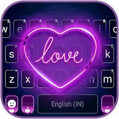 Purple Neon Heart Keyboard Bac Mod Apk [Free purchase][Mod speed]