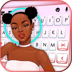 Black Pretty Girl Keyboard The