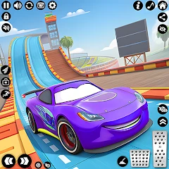 Superhero Car Race: Mega Ramp