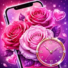 Rose Clock Live Wallpaper