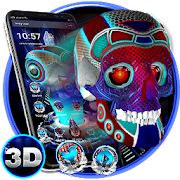 3D Tech Evil Skull Launcher Theme Mod APK