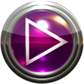 Poweramp skin pink glass icon