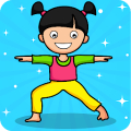 Yoga para crianças e família fitness. Mod