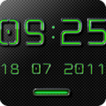 NEON GREEN Digi Clock Widget Mod