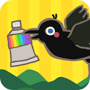 The crow and the tubes of magic paint icon