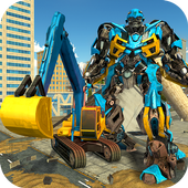 Excavator Crane Robot Transformation City Survival Mod
