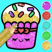 cupcakes coloring book glitter