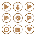 Brown On White Icons By Arjun Mod
