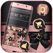 Black Rose Gold Luxury Ribbon Theme Mod APK