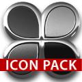 Black silver glas icon pack 3D Mod