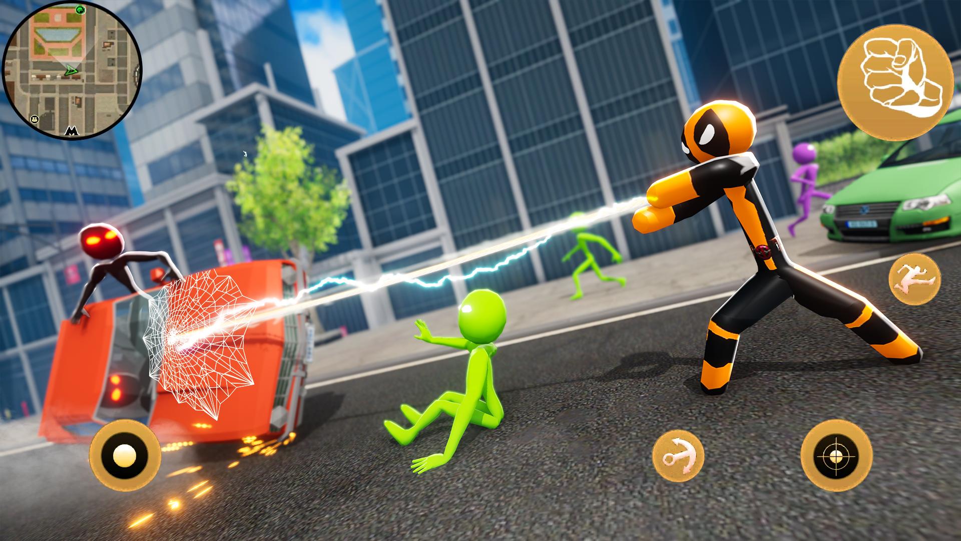 Flying Stickman Rope Hero Vice 15 APK + Mod (Unlimited money) untuk android